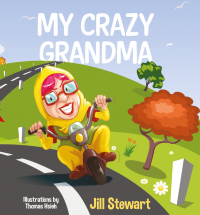 CrazyGrandma TitlePage, Grandma riding her motorcycle