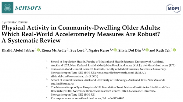 Header for publication - Physical Activity in Community-Dwelling Older Adults: Which Real-World Accelerometry Measures Are Robust? A Systematic Review